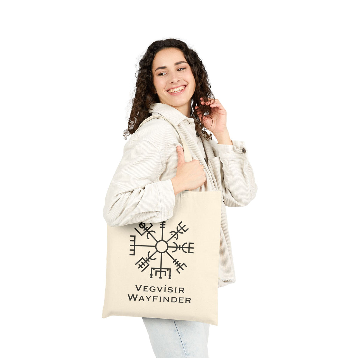 Vegvísir Tote Bag — Wayfinder Icelandic Symbol