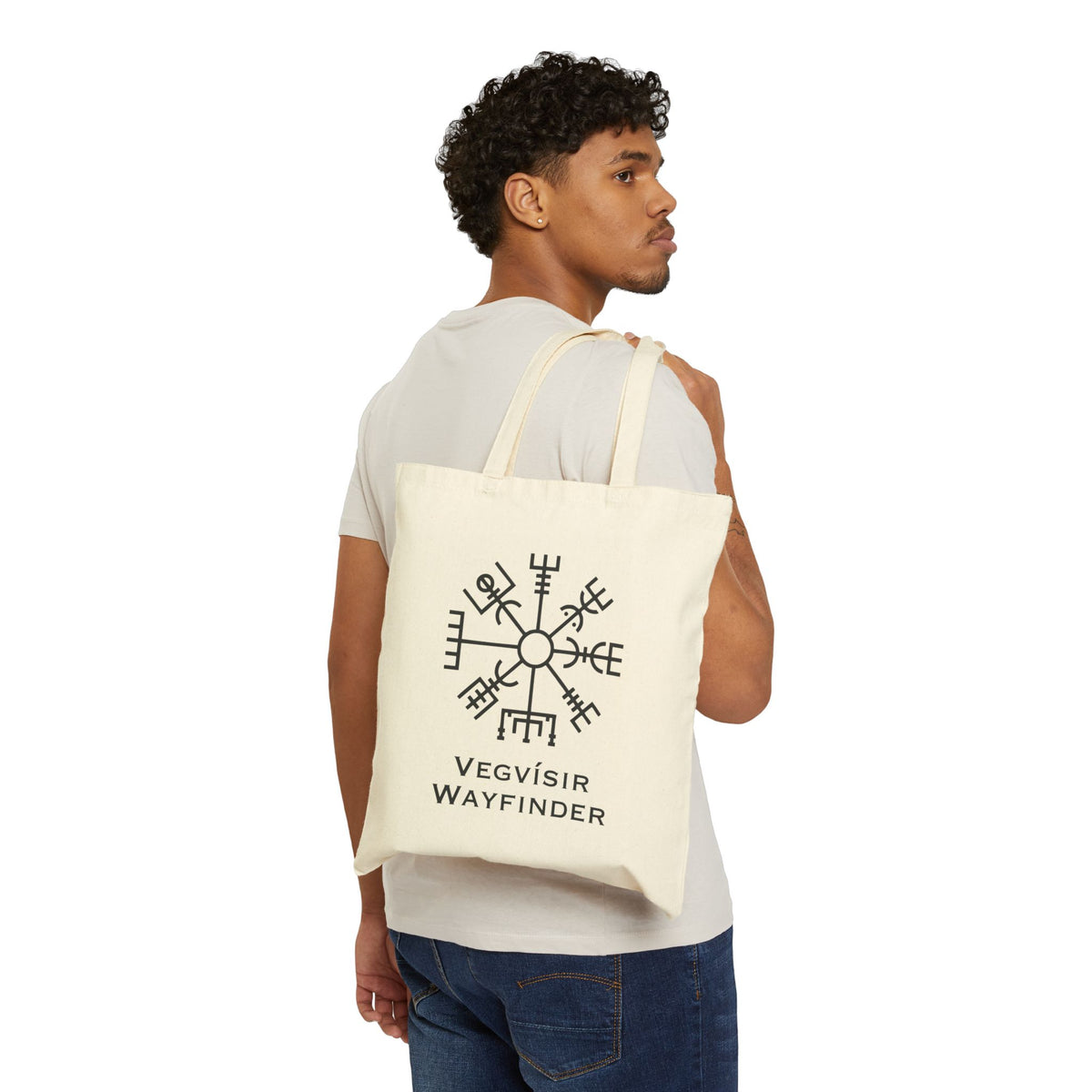 Vegvísir Tote Bag — Wayfinder Icelandic Symbol