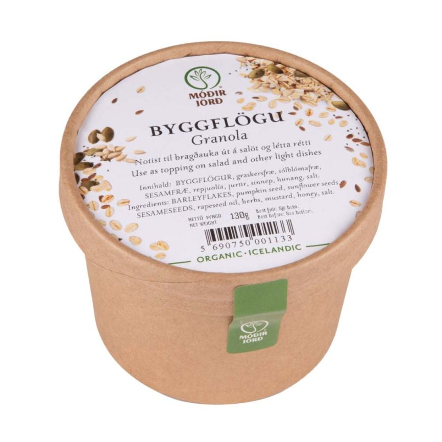 Organic Barley Flake Granola "Byggflögu Granóla" (130g) - Icelandic Crunch Topper